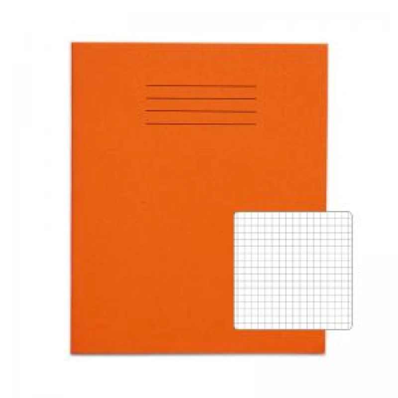 Image of Rhino 8 x 6.5 Exercise Book 48 Page Orange Ruled 5mm Squares S5...