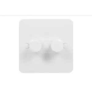 Image of Schneider Electric Lisse White Moulded - Double 2 Way Dimmer Light Switch, 250W/250VA, GGBL6022CS, White