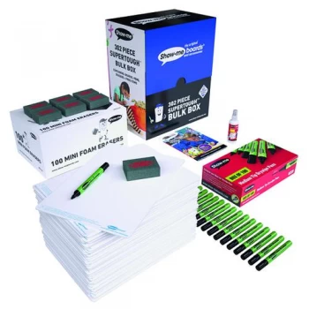 Image of Show-me SUPERTOUGH Drywipe Board A4 Plain Pack of 302 BSRP