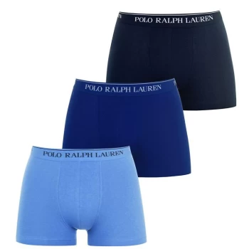 Image of Polo Ralph Lauren 3 Pack Logo Trunks - Blue Multi