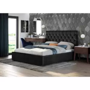 Image of Rosiana Bed Single Plush Velvet Black