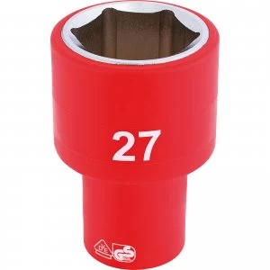 Image of Draper 1/2" Drive VDE Fully Insulated Hexagon Socket Metric 1/2" 27mm