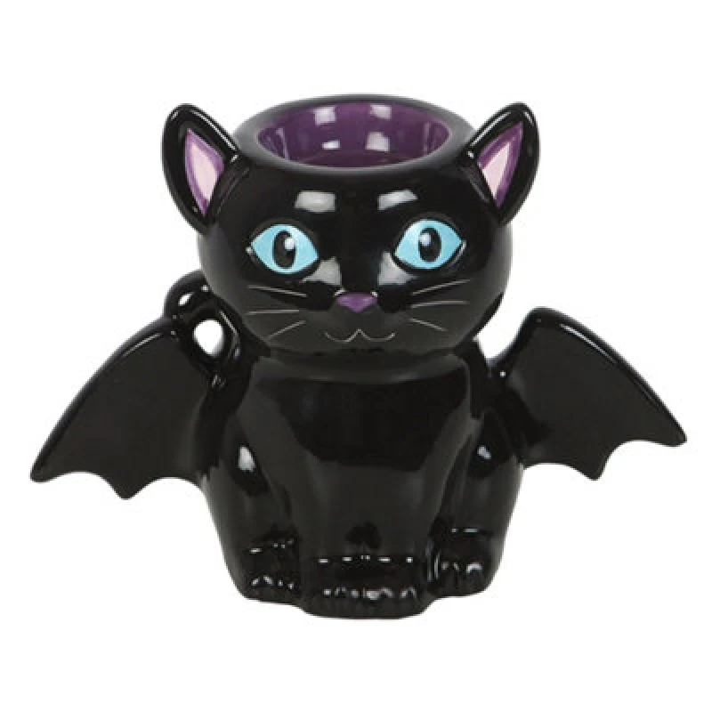 Image of Something Different Something Different Cute and Creepy Bat Cat Oil Burner in Black One Size Unisex 5063806069942