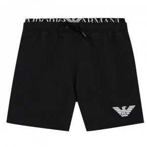 Image of Emporio Armani Iconic Logo Band Swim Shorts Black Size XS Men