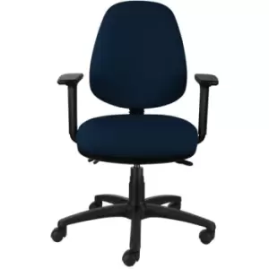 Image of Task Office Chair Adjustable Armrest High Back - Fabric Blue