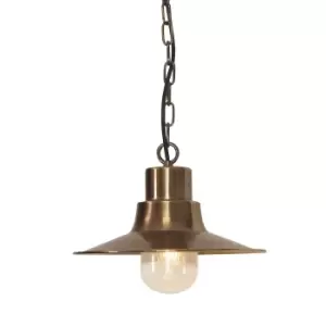 Image of Outdoor IP44 1 Bulb Hanging Chain Lantern Aged Brass LED E27 100W