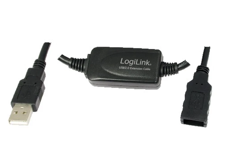 Image of LogiLink 15M USB 2.0 - USB 2.0 M/F USB cable USB A Black