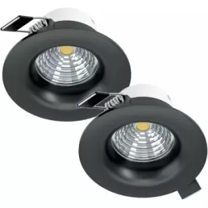 Image of Loops - 2 pack Wall / Ceiling Flush Downlight Black Aluminium 6W LED 88mm Round