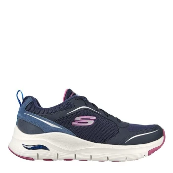 Image of Skechers Archfit Runners Womens - Navy/Purple
