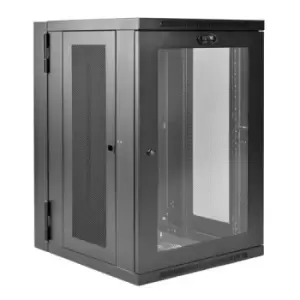 Image of Tripp Lite SRW18USDPG SmartRack 18U UPS-Depth Wall-Mount Half-Height Rack Enclosure Clear Acrylic Window Hinged Back