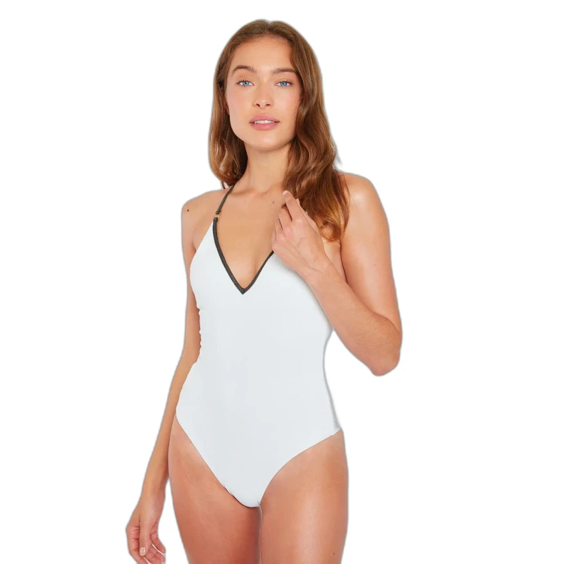 Image of banana moon Womens 1 Piece swimsuit Banana Moon Alkira Salamina Blanc Female L