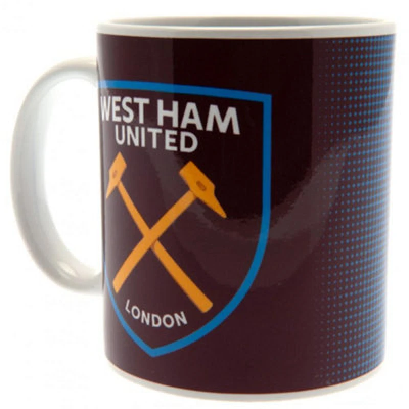 Image of West Ham United FC West Ham United FC Large Crest Mug in Red Red One Size Unisex 5059000792311