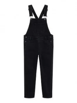 Image of Mango Girls Denim Dungarees - Charcoal