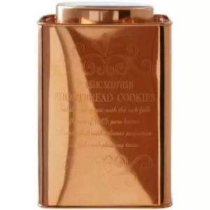 Image of Premier Housewares - Cookies Canister Stainless Steel Storage Containers For Kitchen Store Flour / Other Ingredients Copper Finish Canisters /