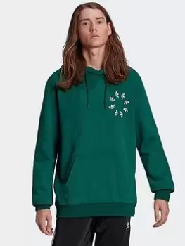 Image of adidas Originals Adicolor Spinner Hoodie, Green Size XS Men