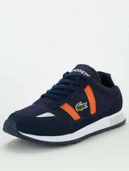 Image of Lacoste Boys Partner 319 Trainers - Navy/Orange