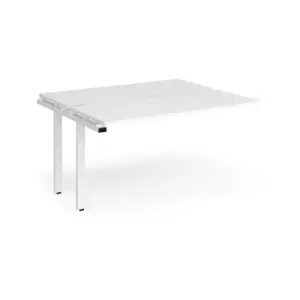 Image of Bench Desk Add On Rectangular Desk 1400mm With Sliding Tops White Tops With White Frames 1200mm Depth Adapt