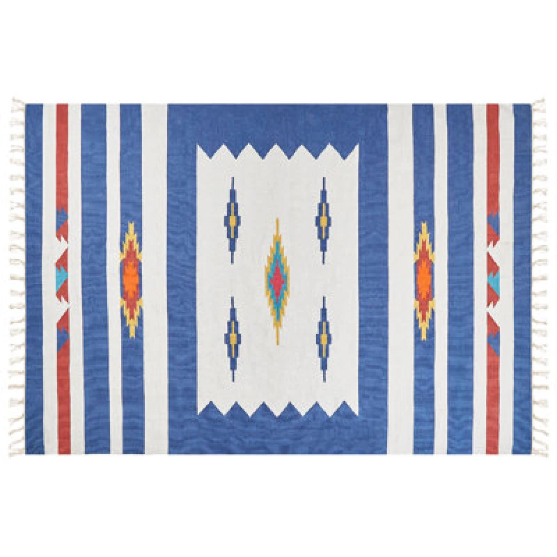 Image of Beliani Rug Varser Multicolour 200 X 300 Cm Cotton Kilim