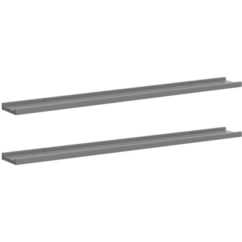 Image of VIDAXL Wall Shelves 2 pcs Grey 100x9x3cm vidaXL 8720286417737