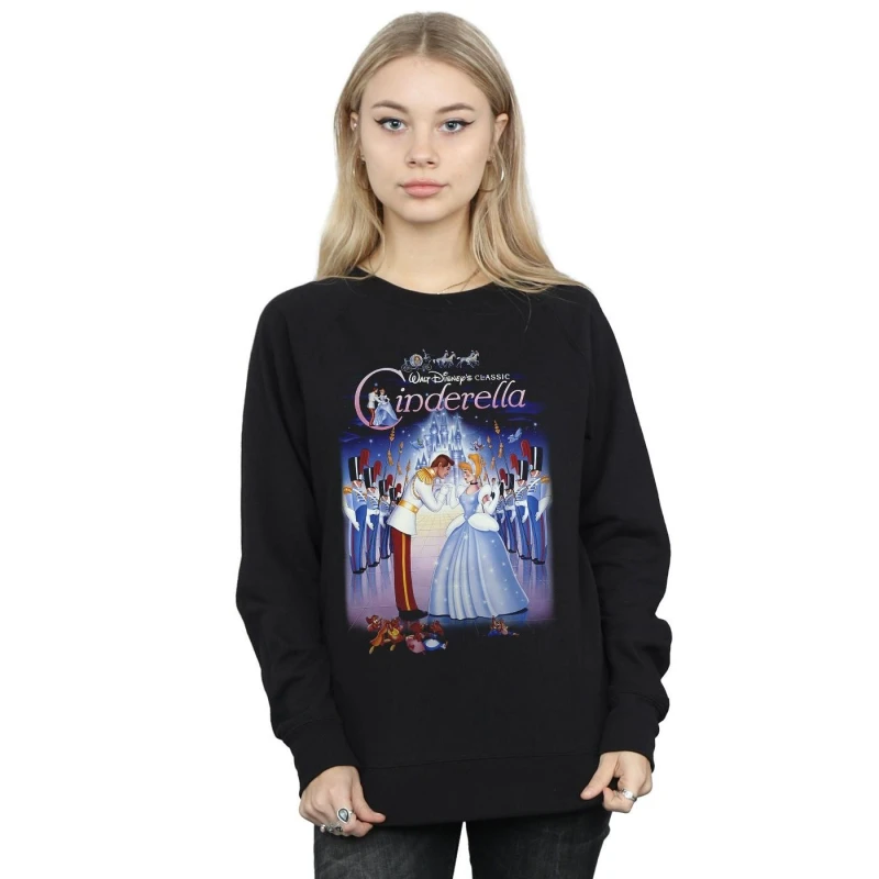 Image of Disney Cinderella Collage Poster Sweatshirt Black female
