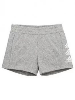 Image of Adidas Junior Girls Must Haves Shorts - Medium Grey Heather