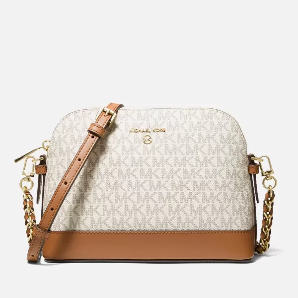 Image of Michael Kors Jet Set Charm Dome Large Leather Crossbody