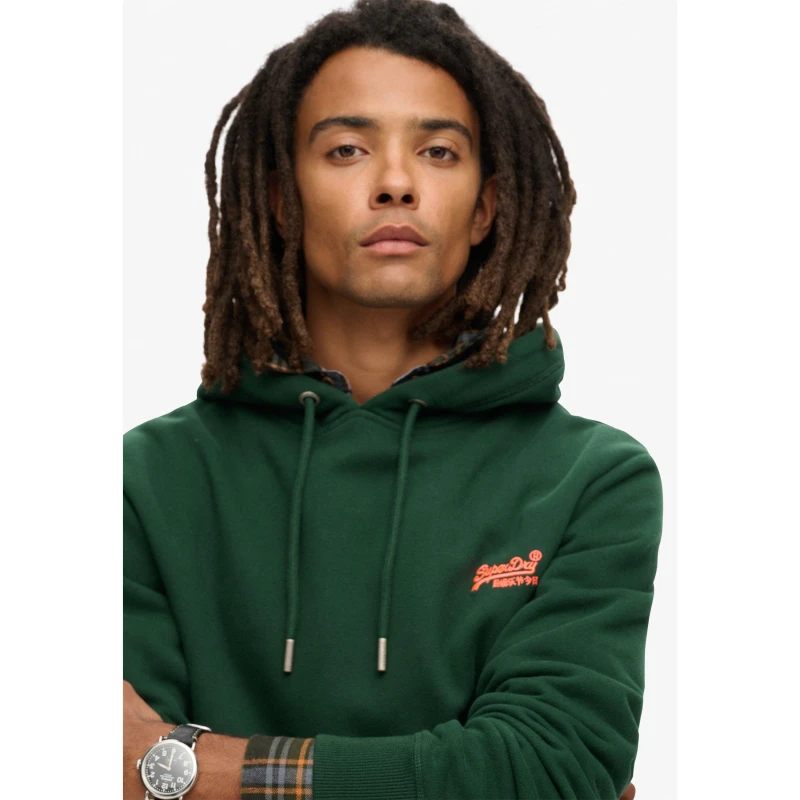 Image of Superdry Essentials Logo Hoodie - Green Green S