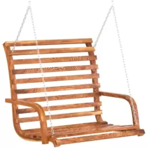 Image of Vidaxl - Swing Bench Solid Bent Wood with Teak Finish 126x63x92cm Brown