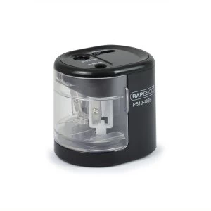 Image of Rapesco PS12-USB Automatic USB/Battery Pencil Sharpener BK