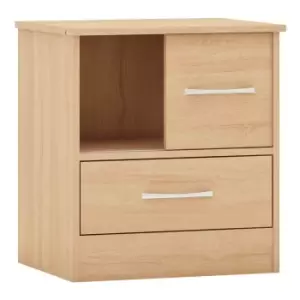 Image of Seconique Nevada Sliding Door Bedside - Sonoma Oak Effect