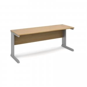 Image of Vivo Straight Desk 1800mm x 600mm - Silver Frame Oak Top
