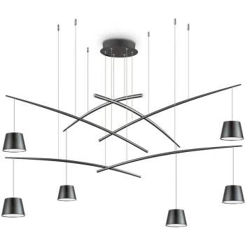 Image of Ideal Lux Fish - LED 6 Light Cluster Ceiling Pendant Black