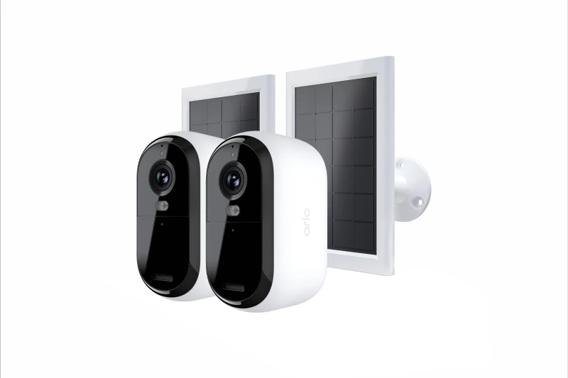 Image of Arlo Essential 3 2K 2 Camera Kit with Solar Panel Smart Home Security Camera - White