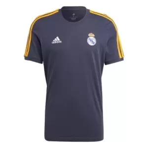 Image of adidas Real Madrid 3-Stripes T-Shirt Mens - Night Navy / Semi Solar Gold