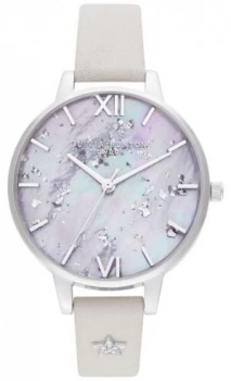 Image of Olivia Burton Womens Celestial Star Silver Leather Watch