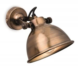 Image of 1 Light Indoor Wall Light Antique Brass, E14