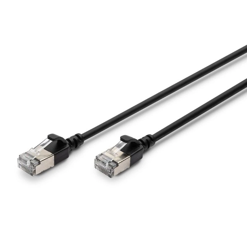 Image of FDL SLIM 2M CAT.6a F-FTP LSZH PATCH CABLE - BLACK (SNAGPROOF)
