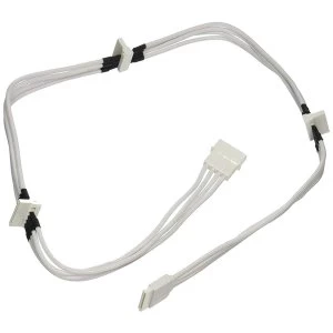 Image of BitFenix Alchemy Molex to 4x SATA Adapter 20cm - sleeved white/white