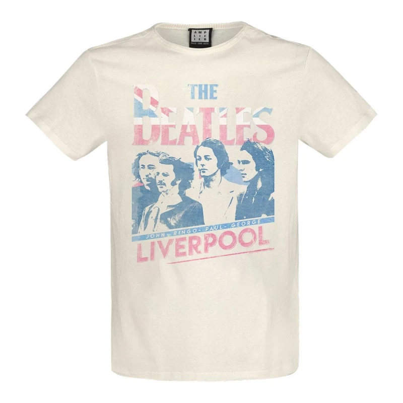 Image of Amplified Amplified Men Liverpool 2nd Edition The Beatles T-Shirt in White Size: X-Small White XS Male 5063238006959