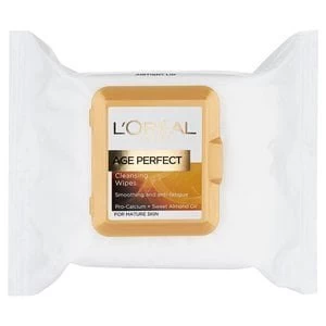 Image of LOreal Paris Age Perfect Cleansing Wipes x25