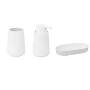 Image of 3 Piece Bathroom Accessory Set - Cotton White