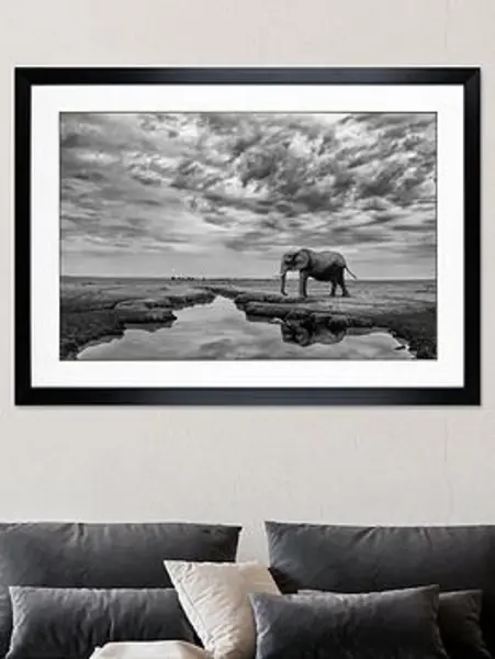 Image of The Art Group Giant Serenity Framed Print Black and white