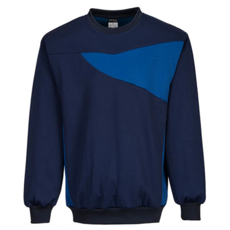 Image of Portwest PW2 Mens Sweatshirt PW273NRRL Colour: Navy / Royal Blue