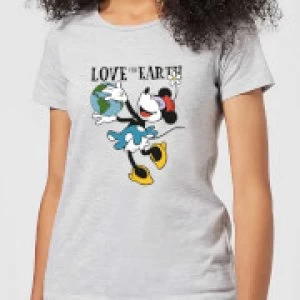 Image of Disney Minnie Mouse Love The Earth Womens T-Shirt - Grey - M