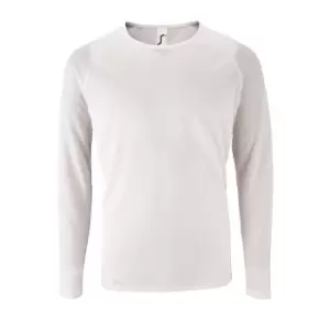 Image of SOLS Mens Sporty Long Sleeve Performance T-Shirt (M) (White)