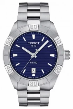 Image of Tissot PR100 Sport Blue Dial Stainless Steel Bracelet Watch