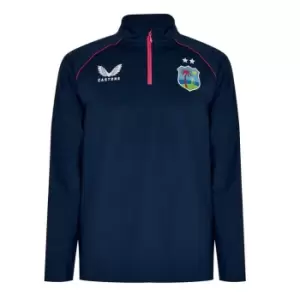 Image of Castore West Indies Training Quarter Zip Top - Blue