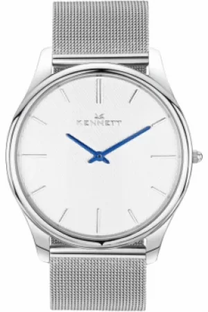 Image of Mens Kennett Kensington Silver White Milanese Watch KSILWHMIL