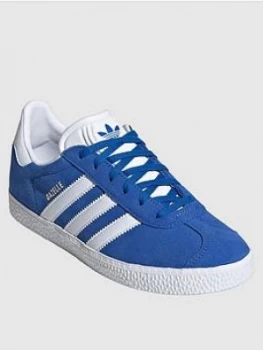 Image of adidas Originals Junior Gazelle Trainers - Blue, Size 4