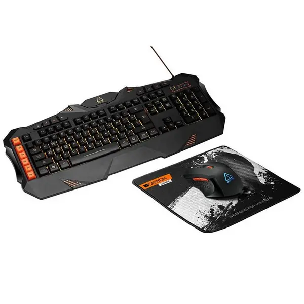 Image of Canyon Gaming Canyon Leonof Keyboard/Mouse/Mouse Mat Gaming Set - Black One Size